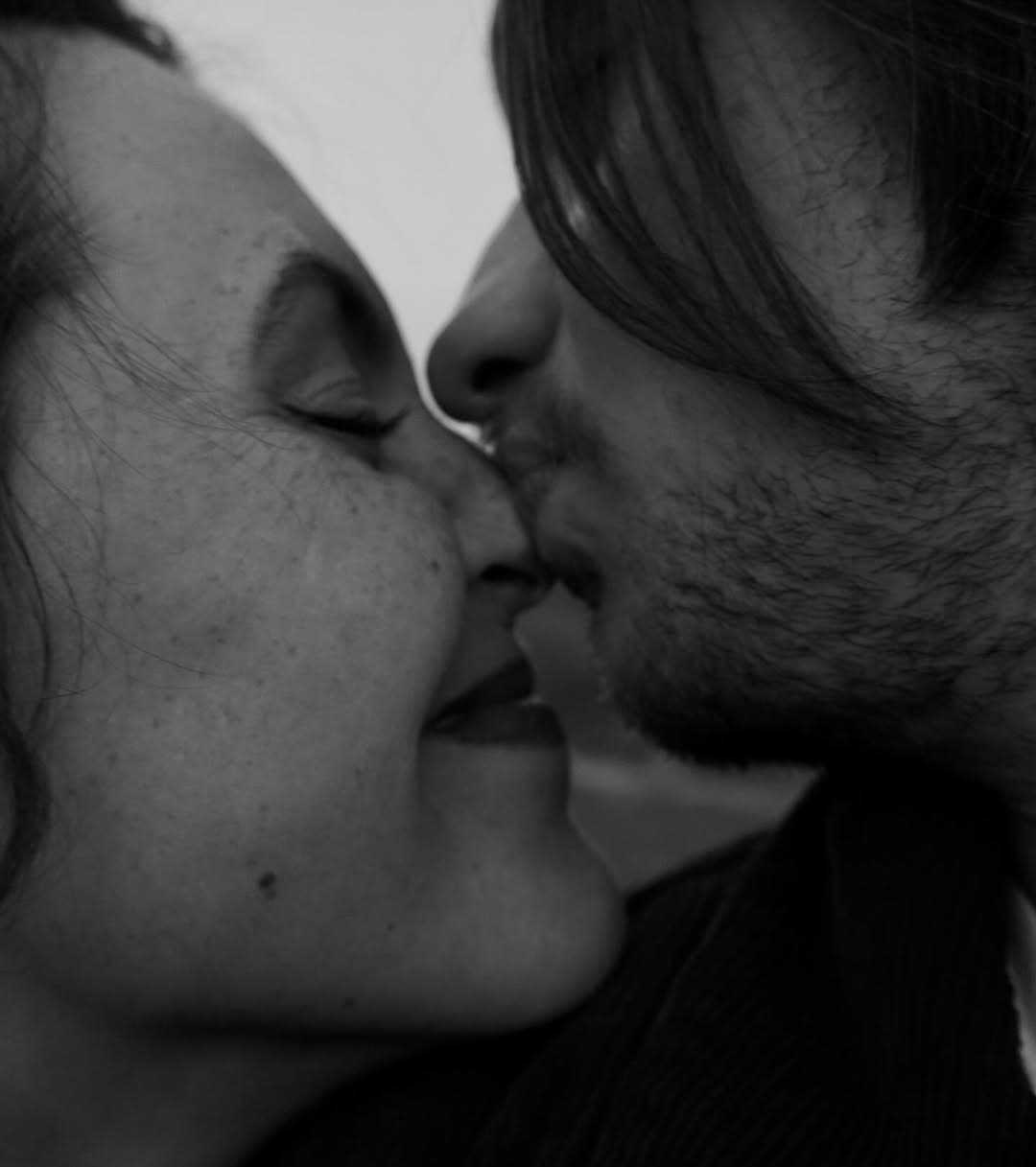 Couple close together in soft light, Fort Collins portrait session